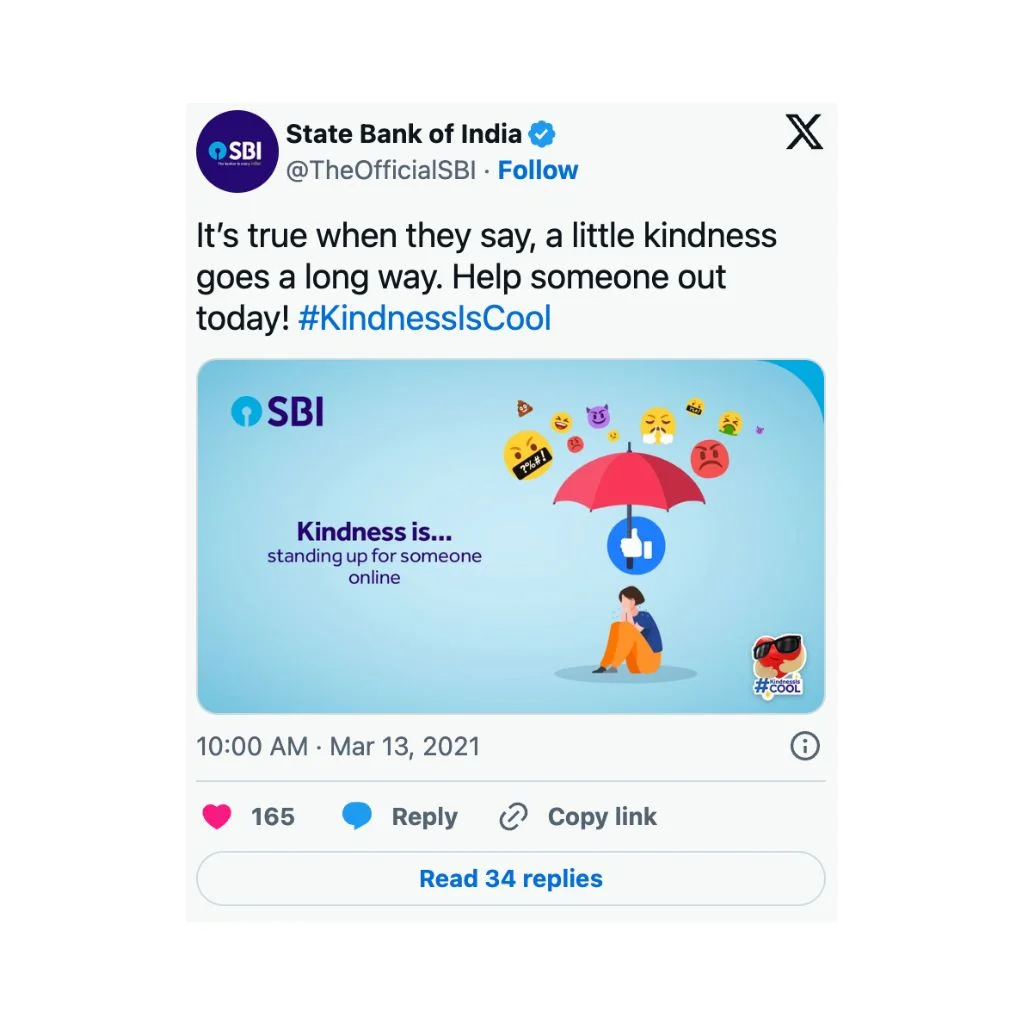 #KindnessIsCool: Solving for Negative Sentiments for India's Largest Public Sector Bank
